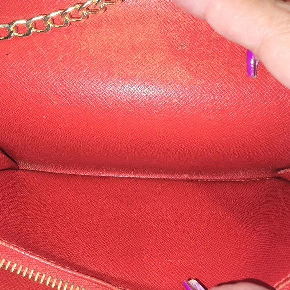 Louis Vuitton Red Epi Wallet With Chain Coa Lv - Picture 7 of 9